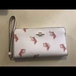 Coach Large phone wallet with party pig